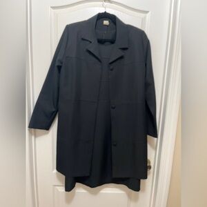 Two Piece Black Coat and Dress
